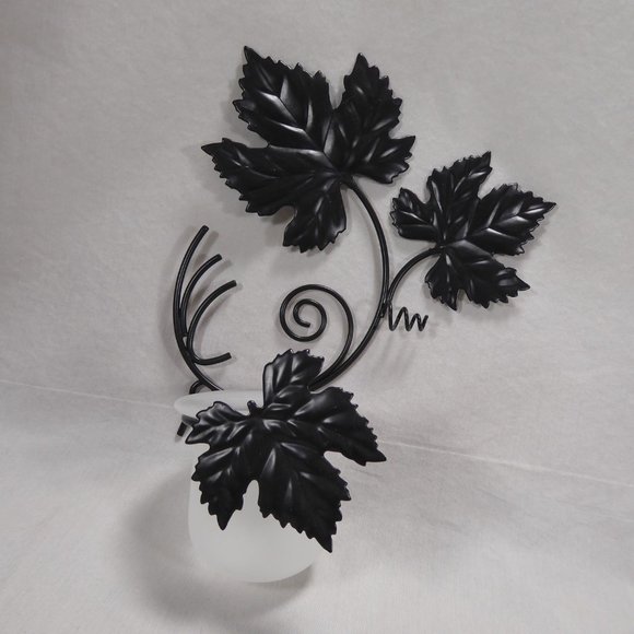 SOLD ~ Pair of Grape Leaf Sconce Candle Holders - Picture 2 of 6